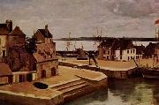 Honfleur, maisons sur Le quais, Jean-Baptiste Camille Corot